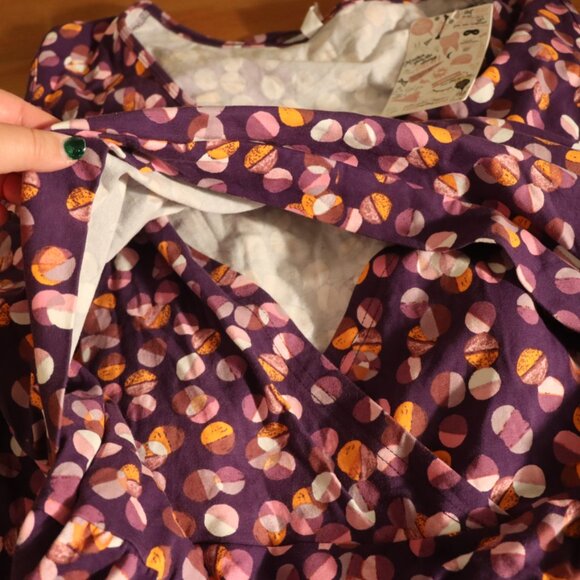 Latched Mama tank nursing desss, purple dress with pink orange circles, 4X NWT - Picture 5 of 11